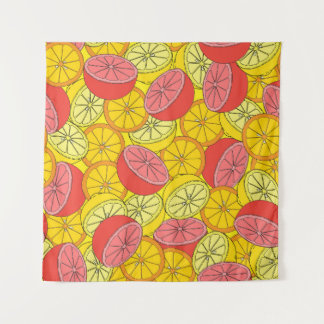 Citrus Fruits Bright Seamless Pattern Tapestry
