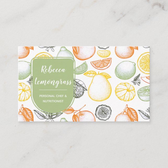 Citrus Fruits Chef Business Card (Front)