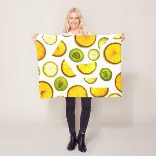 Citrus Fruits Fleece Blanket