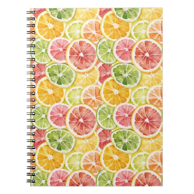 Citrus Fruits Lime Lemon Orange Grapefruit Notebook (Front)