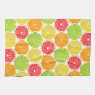 Citrus fruits pattern tea towel