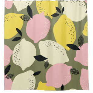 Citrus Fruits Seamless Pattern Shower Curtain