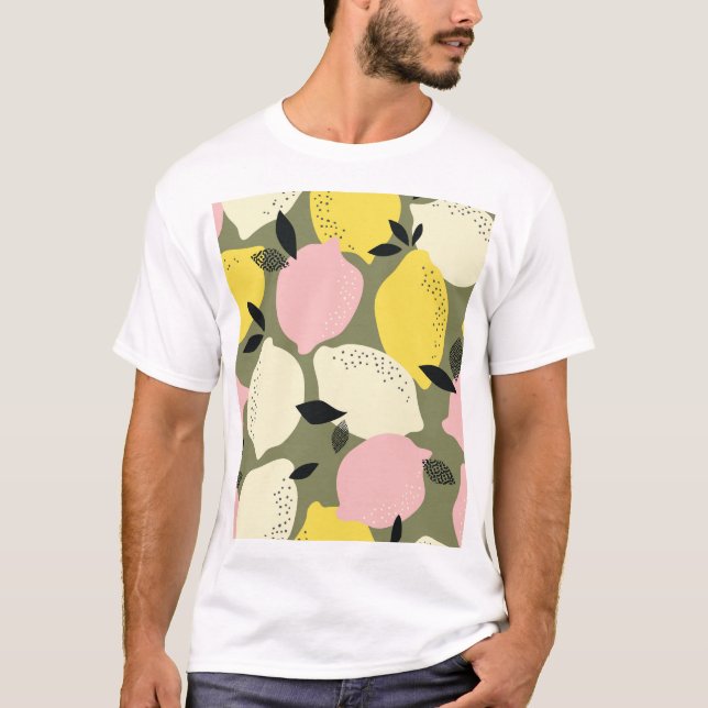 Citrus Fruits Seamless Pattern T-Shirt (Front)