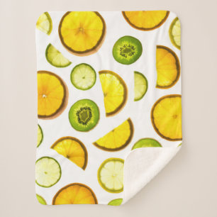 Citrus Fruits Sherpa Blanket