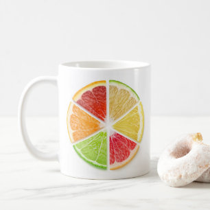 Citrus fruits slices coffee mug