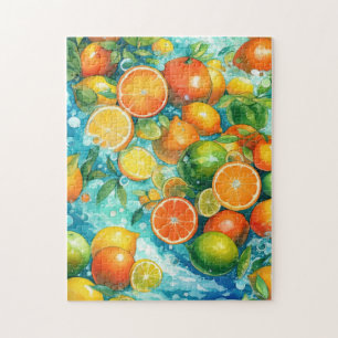 Citrus Fruits Stream Summer Day Jigsaw Puzzle