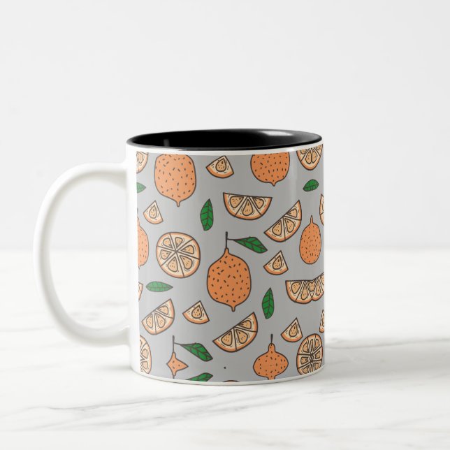 Citrus Fruits      Two-Tone Coffee Mug (Left)