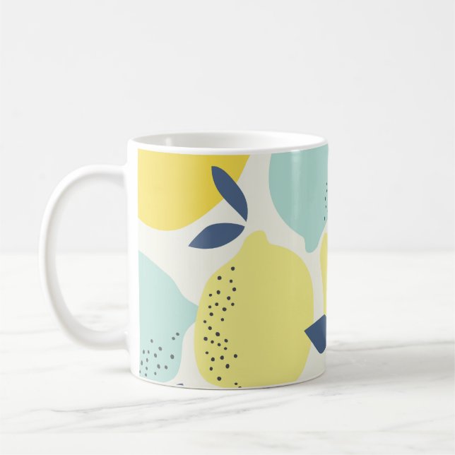 Citrus fruits, vibrant seamless pattern. coffee mug (Left)
