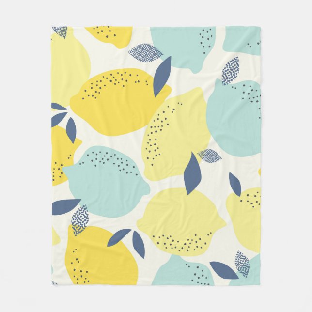 Citrus fruits, vibrant seamless pattern. fleece blanket (Front)