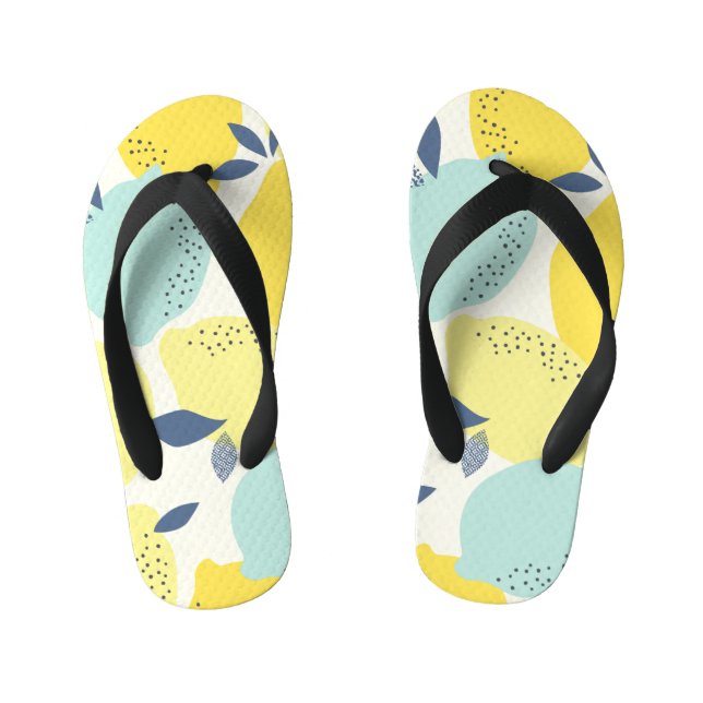 Citrus fruits, vibrant seamless pattern. kid's thongs (Footbed)