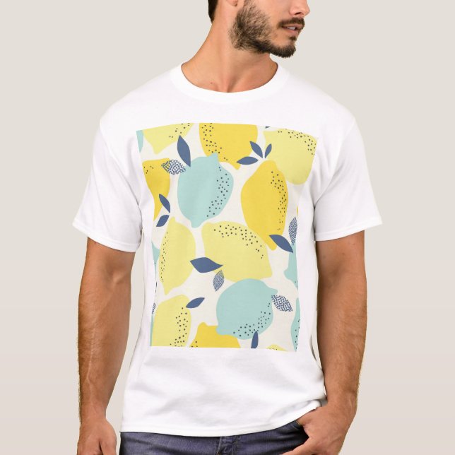 Citrus fruits, vibrant seamless pattern. T-Shirt (Front)