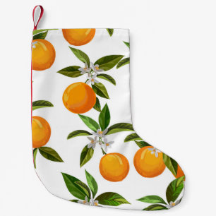 Citrus Fruits: Vintage Digital Illustration Small Christmas Stocking