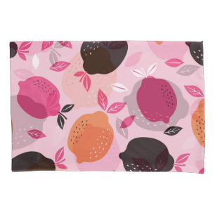 Citrus fruits, vintage textile pattern. pillowcase