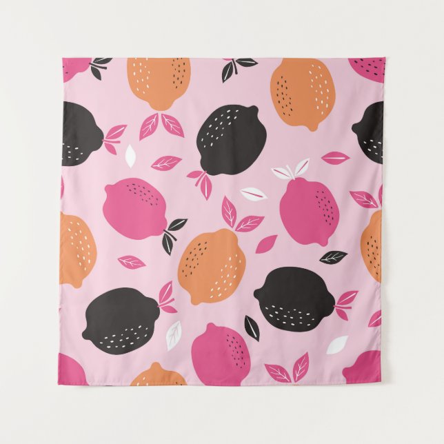 Citrus fruits, vintage textile pattern. tapestry (Front)