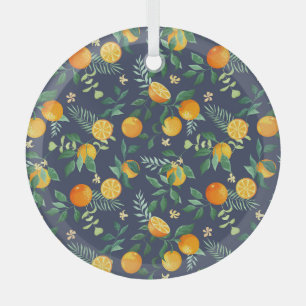 Citrus Fusion: Oranges with Tropical Flair Glass Tree Decoration