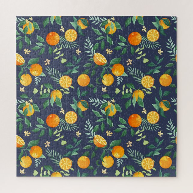 Citrus Fusion: Oranges with Tropical Flair Jigsaw Puzzle (Vertical)
