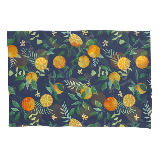 Citrus Fusion: Oranges with Tropical Flair Pillowcase (Front)