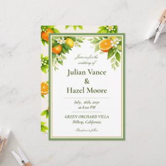 Citrus Garden Orange & Lemon Wedding Invite