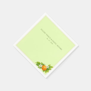 Citrus Garden Orange & Lemon Wedding Paper Napkin