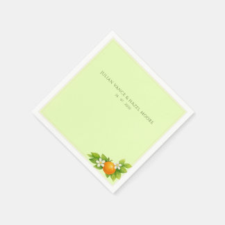 Citrus Garden Orange & Lemon Wedding Paper Napkin