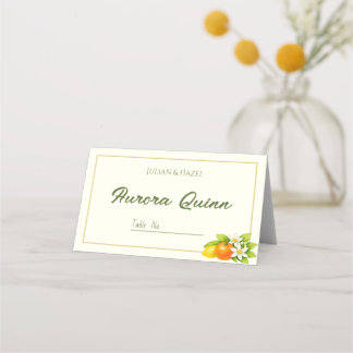 Citrus Garden Orange & Lemon Wedding Place Card