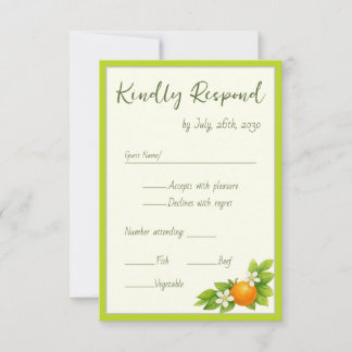 Citrus Garden Orange & Lemon Wedding RSVP Card