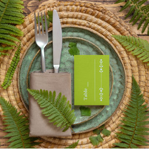 Citrus Green & Coastal Blue Wedding Place Card