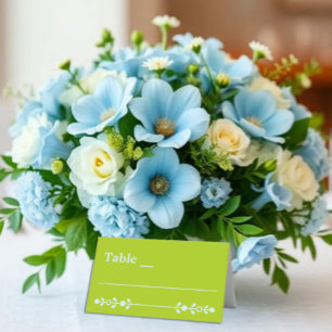 Citrus Green & Coastal Blue Wedding Place Card