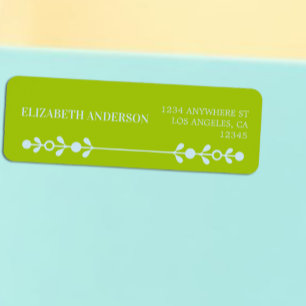 Citrus Green & Coastal Blue Wedding Return Address Label