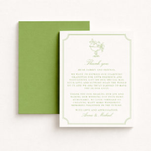 Citrus Green Double Frame Wedding Thank You card