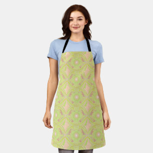 Citrus Green Fractal Art Pattern Apron