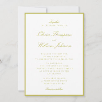 Citrus Green Framed Wedding Invitation