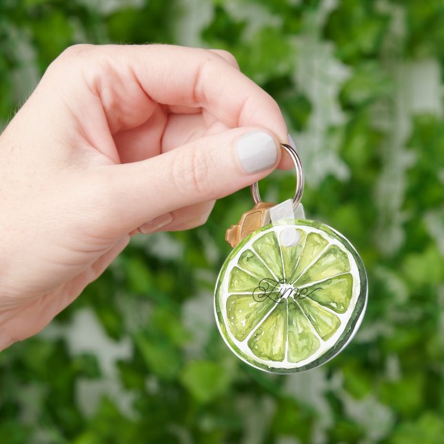Citrus Green Lime Fruit Key Ring (Hand)