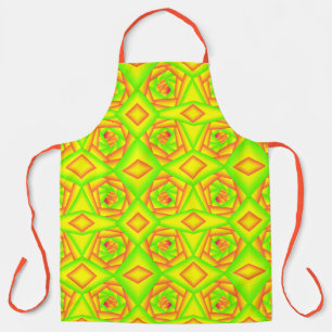 Citrus Green Orange Yellow Ombre Abstract Design Apron