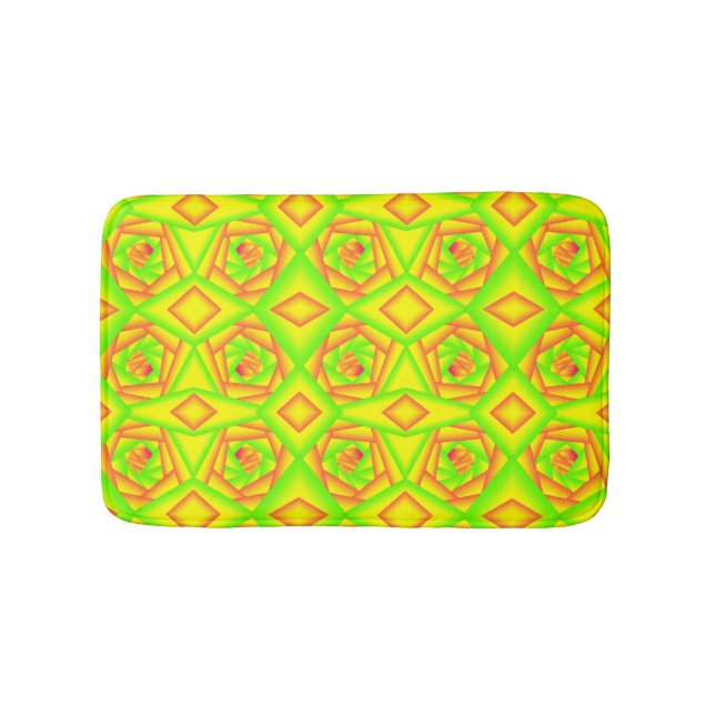 Citrus Green Orange Yellow Ombre Abstract Design  Bath Mat (Front)