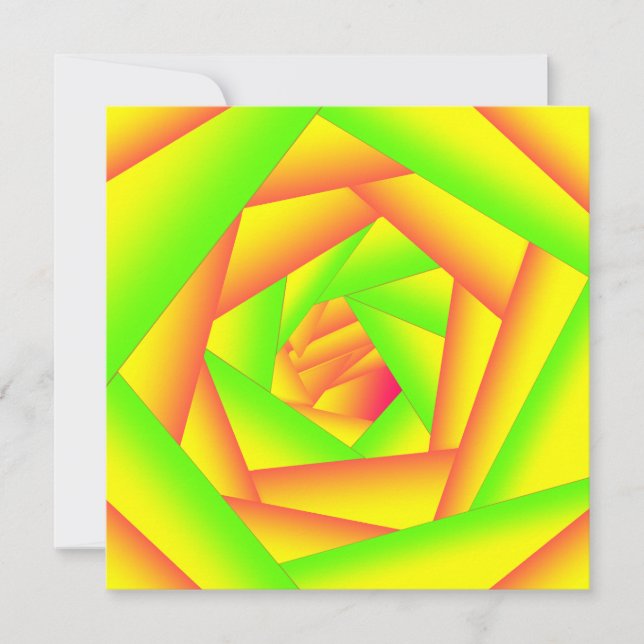 Citrus Green Orange Yellow Ombre Abstract Design  Card (Front)