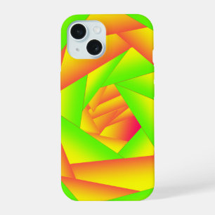 Citrus Green Orange Yellow Ombre Abstract Design iPhone 15 Case