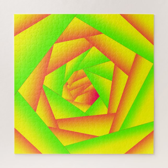 Citrus Green Orange Yellow Ombre Abstract Design  Jigsaw Puzzle (Vertical)