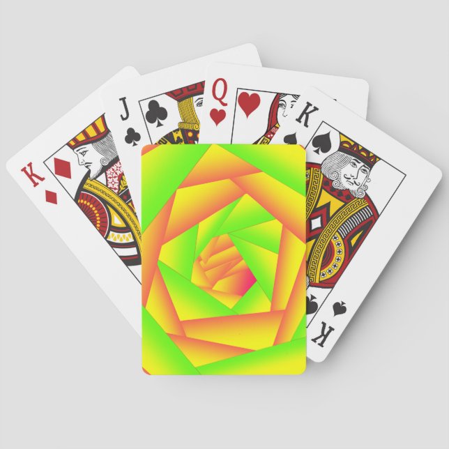 Citrus Green Orange Yellow Ombre Abstract Design  Playing Cards (Back)