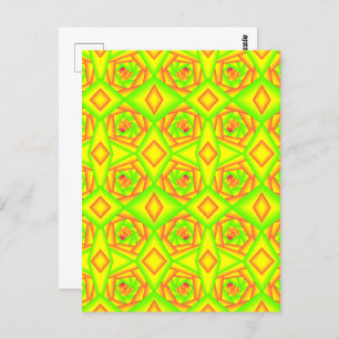 Citrus Green Orange Yellow Ombre Abstract Design  Postcard