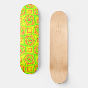 Citrus Green Orange Yellow Ombre Abstract Design  Skateboard