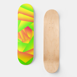 Citrus Green Orange Yellow Ombre Abstract Design  Skateboard