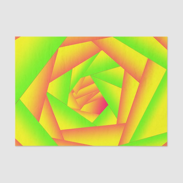Citrus Green Orange Yellow Ombre Abstract Design  Tissue Paper (Front)