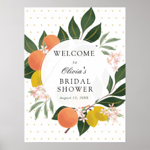 Citrus Greenery Bridal Shower Welcome Sign