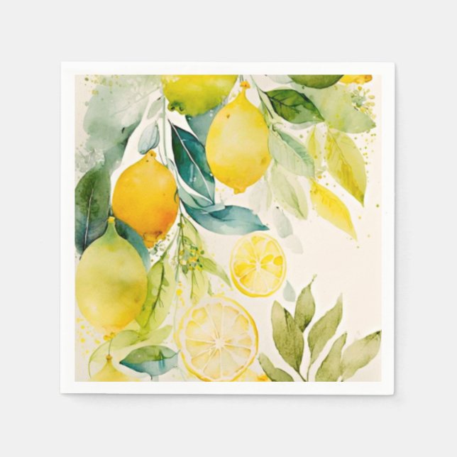 Citrus greenery napkin (Front)