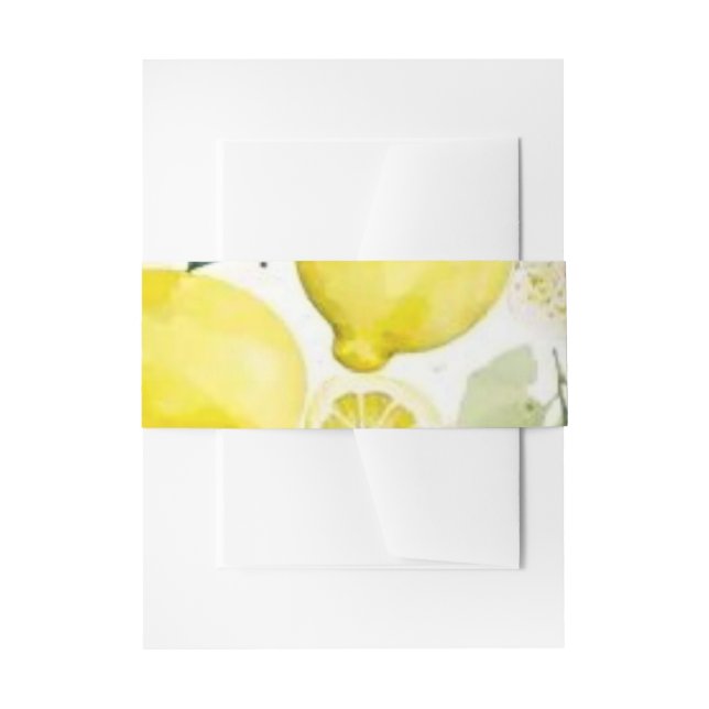 Citrus greenery napkin invitation belly band (Front Example)