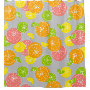 Citrus Group White shower curtain
