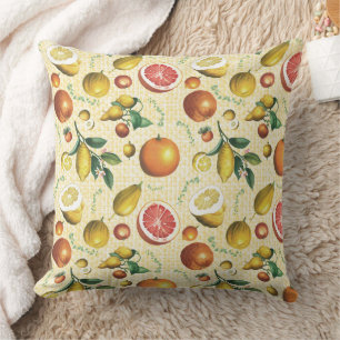 Citrus Grove & Mediterranean Orchard Pattern Cushion