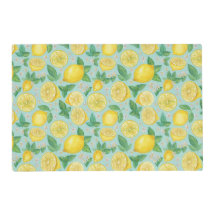 Citrus Grove Tile – Watercolor Lemon Botanical