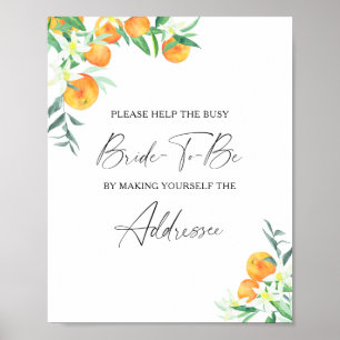 Citrus - help the busy bride Address Poster